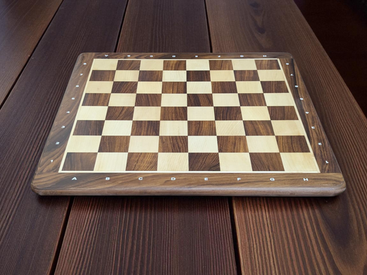 21 x 21 inch Rosewood and Maple Wood FLAT Chess Board without Chess Pieces - Premium Handcrafted