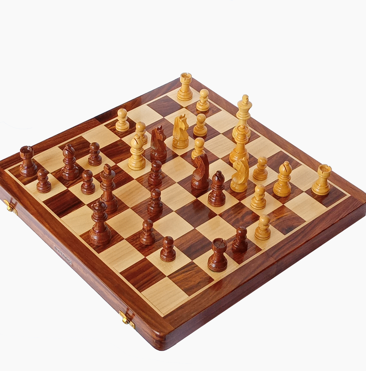 16" x 16" Wooden Foldable Magnetic Chess Board Set - King Size 3" high - Premium Handcrafted Board (Copy)