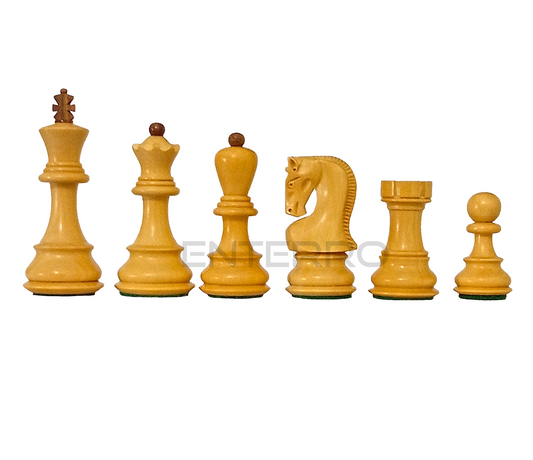 3.75" Reproduced 1959 Russian Zagreb Series Wooden Chess Pieces with 2 extra Queens - Made of Acacia/Rosewood and Boxwood - Handcrafted (without chess board)