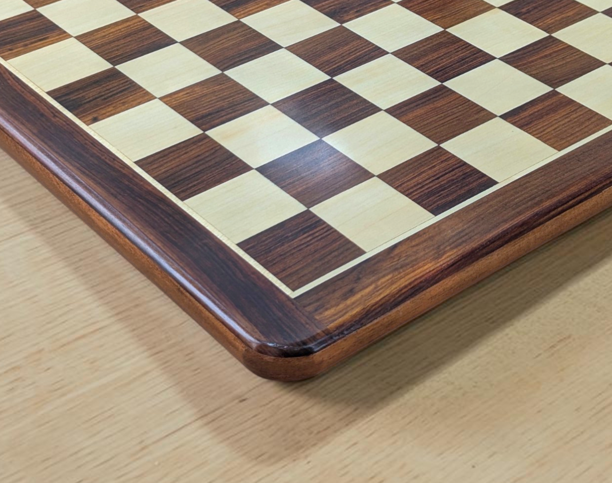 ENTERRO™ Premium Golden Rosewood FLAT Chess Board 17 x 17 inch without Chess Pieces