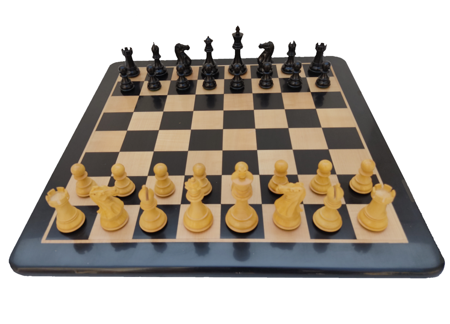 21 x 21 inch Wooden Chess Set - Square 55 mm - Made of Ebony Wood and Maple wood || 3.9" New Staunton Series Chess Pieces made of Black Ebony Wood and Boxwood