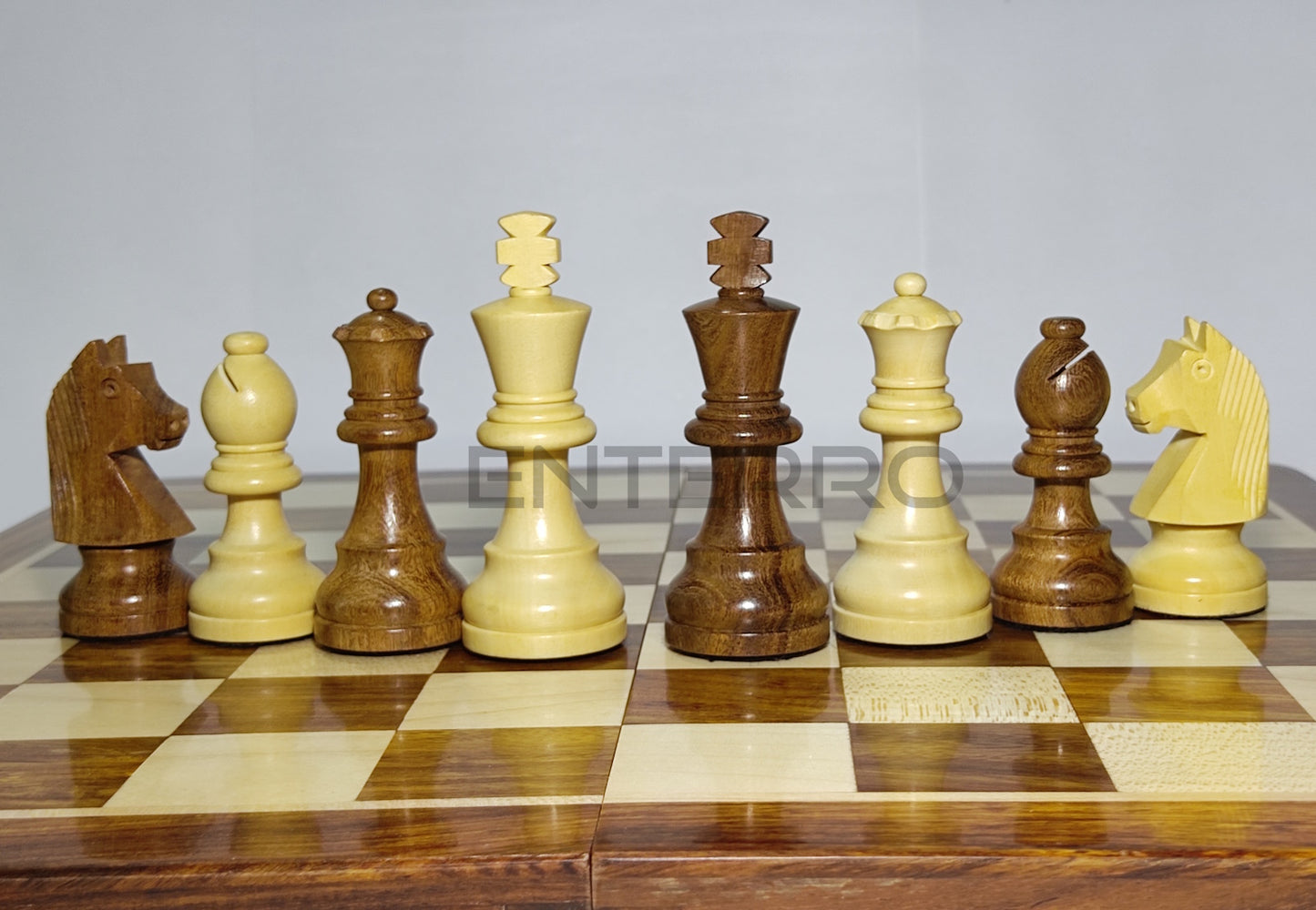 3" Wooden Staunton German Knight Chess Pieces STANDARD - Made of Acacia Wood and Boxwood