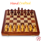 12 x 12 inch ENTERRO™ Wooden Chess Board Set with 2 Extra Queens - Folding Magnetic & Travel Friendly Chess Set