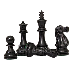 4" Fierce Knight Series - Wooden Chess Pieces - Made of Boxwood & Ebonized Boxwood - Handcrafted (without chess board)