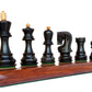 3.75" Reproduced 1959 Russian Zagreb Series Wooden Chess Pieces with 2 extra Queens - Made of Ebonized and Boxwood (without chess board)