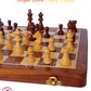 10 x 10 inch ENTERRO™ Wooden Chess Board Set with 2 Extra Queens - Folding Magnetic & Travel Friendly Chess Board