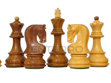 Charger l&#39;image dans la galerie, Russian Zagreb 3.75&quot; Wooden Chess Pieces with 2 extra Queens - Made of Rosewood and Boxwood - Handcrafted (without chess board)
