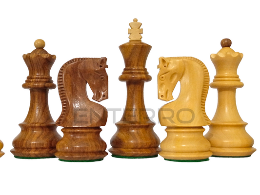 3.75" Reproduced 1959 Russian Zagreb Series - Wooden Chess Pieces with 2 extra Queens (without chess board)