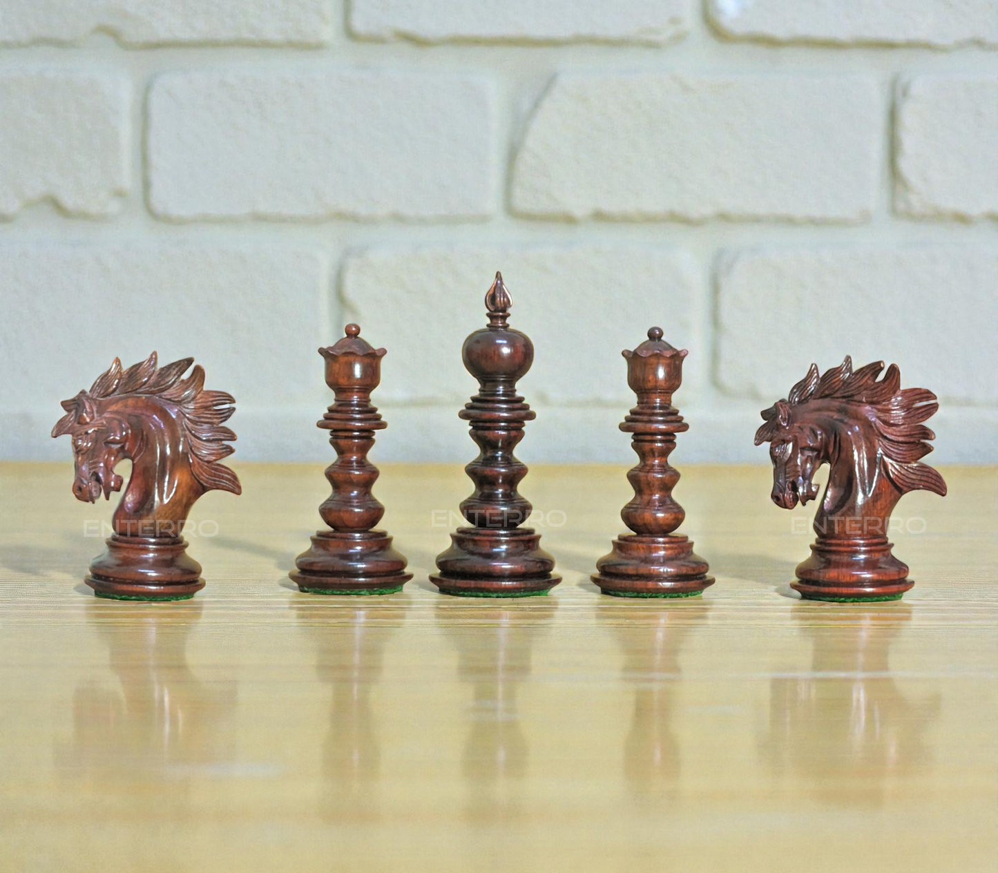 4.3" Savano Series Luxury Wooden Chess Pieces - Made of Red Bud Rosewood and Boxwood