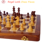 12 x 12 inch ENTERRO™ Wooden Chess Board Set with 2 Extra Queens - Folding Magnetic & Travel Friendly Chess Set