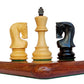 3.75" Reproduced 1959 Russian Zagreb Series Wooden Chess Pieces with 2 extra Queens - Made of Ebonized and Boxwood (without chess board)