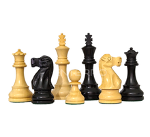 Laden Sie das Bild in den Galerie-Viewer, 4&quot; Fierce Knight Series - Wooden Chess Pieces - Made of Boxwood &amp; Ebonized Boxwood - Handcrafted (without chess board)