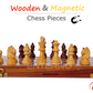 10 x 10 inch ENTERRO™ Wooden Chess Board Set with 2 Extra Queens - Folding Magnetic & Travel Friendly Chess Board