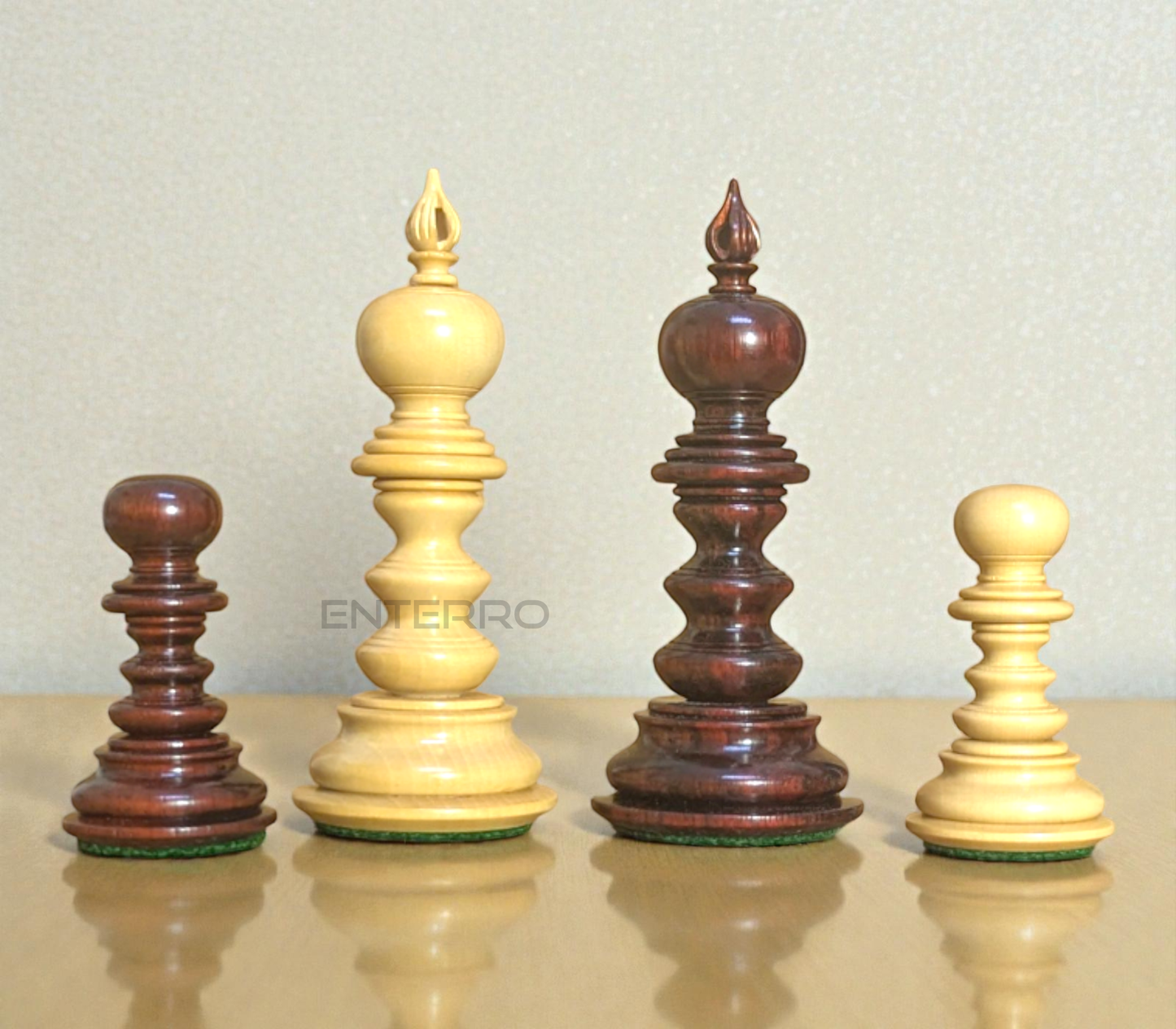 4.3" Savano Series Luxury Wooden Chess Pieces - Made of Red Bud Rosewood and Boxwood