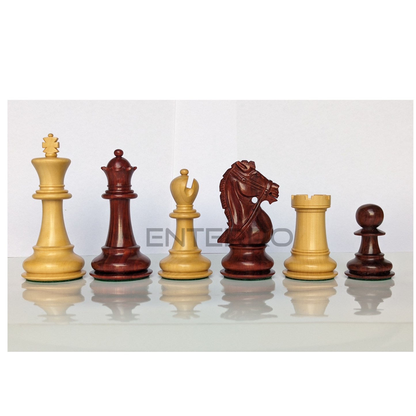 3.9" Bridal Series Wooden Chess Pieces - Made of Red Bud Rosewood and Boxwood