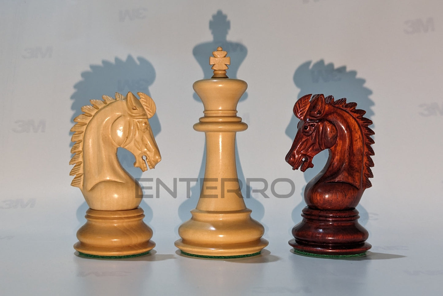 3.75" Emperor Series Wooden Chess Pieces - Made of Red Bud Rosewood and Boxwood