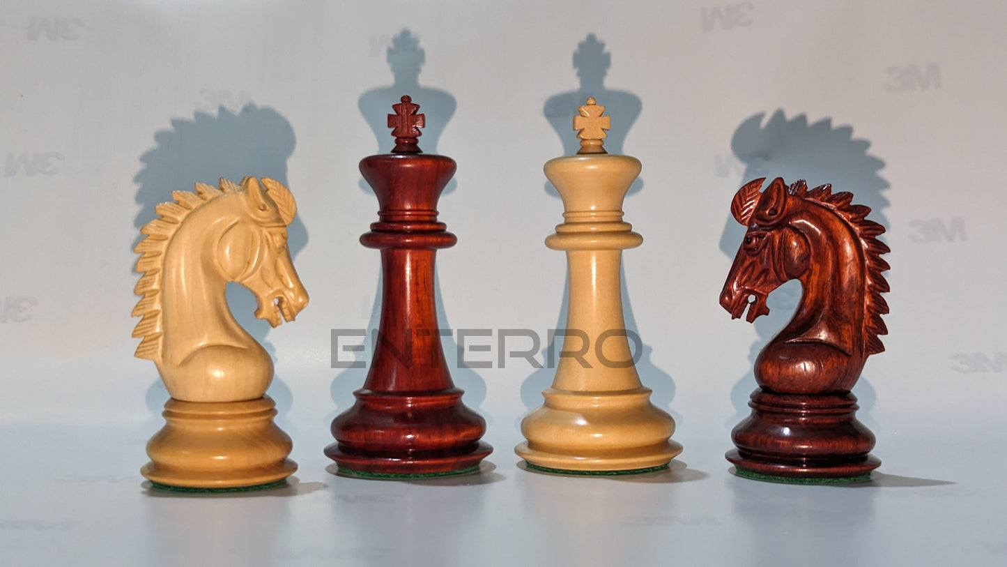 3.75" Emperor Series Wooden Chess Pieces - Made of Red Bud Rosewood and Boxwood