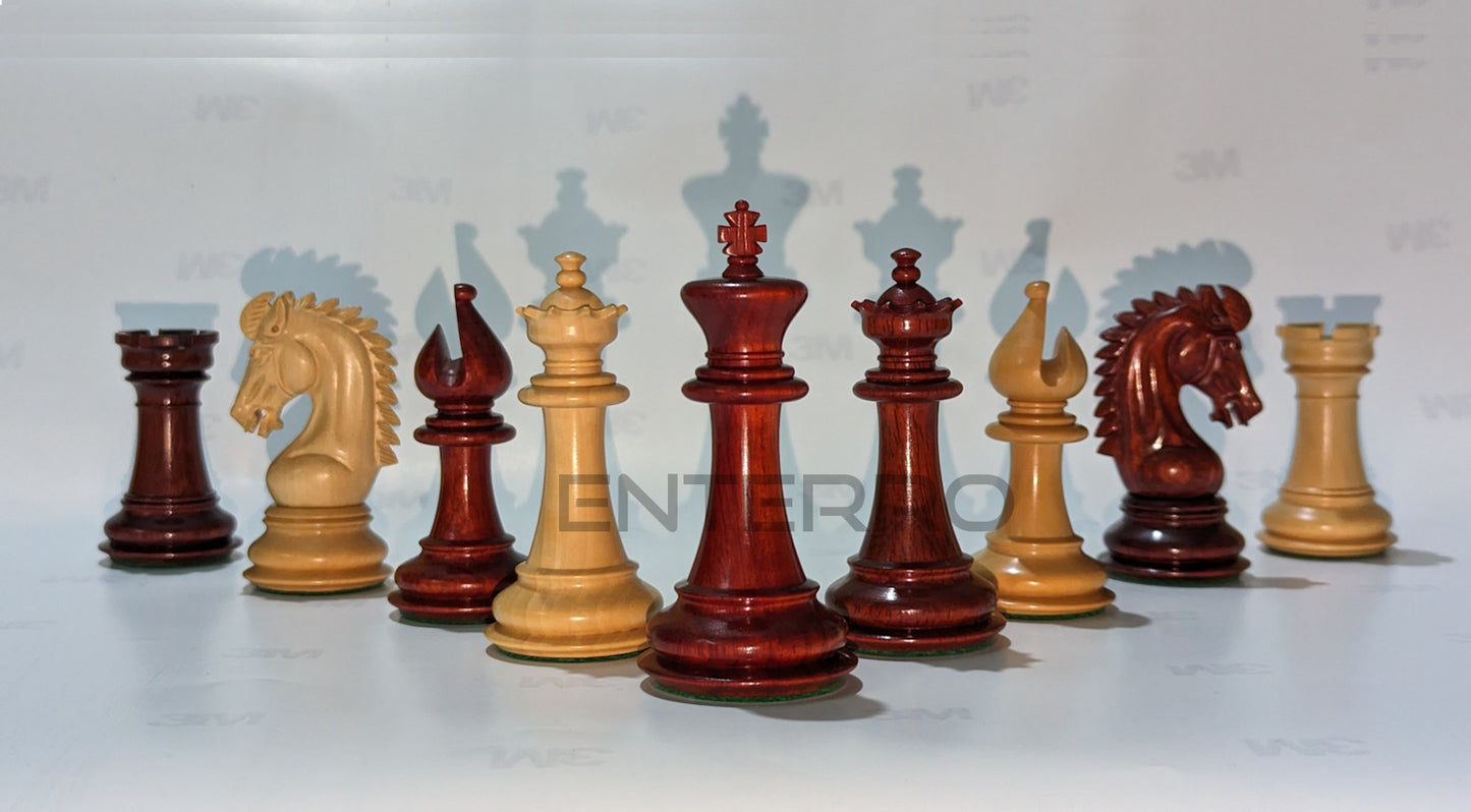 3.75" Emperor Series Wooden Chess Pieces - Made of Red Bud Rosewood and Boxwood