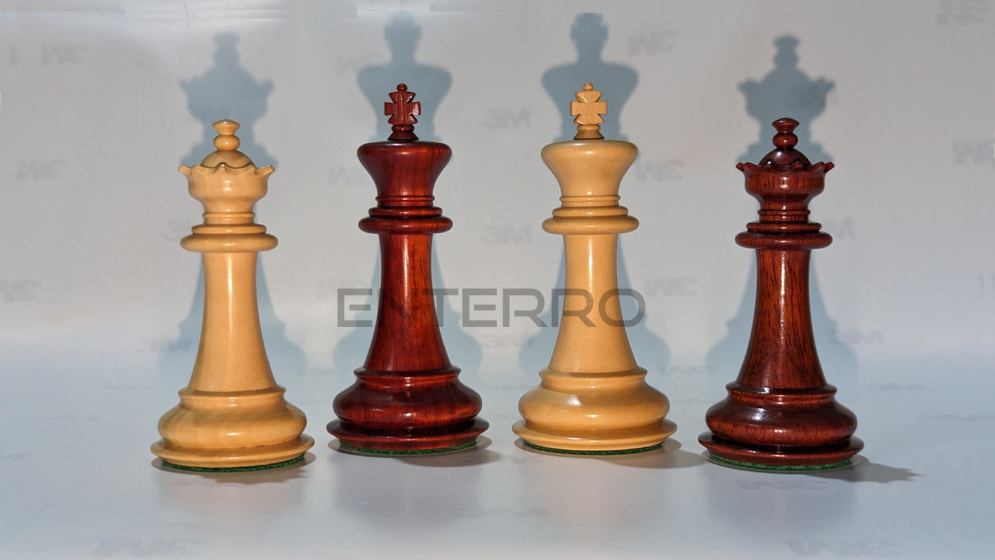 3.75" Emperor Series Wooden Chess Pieces - Made of Red Bud Rosewood and Boxwood