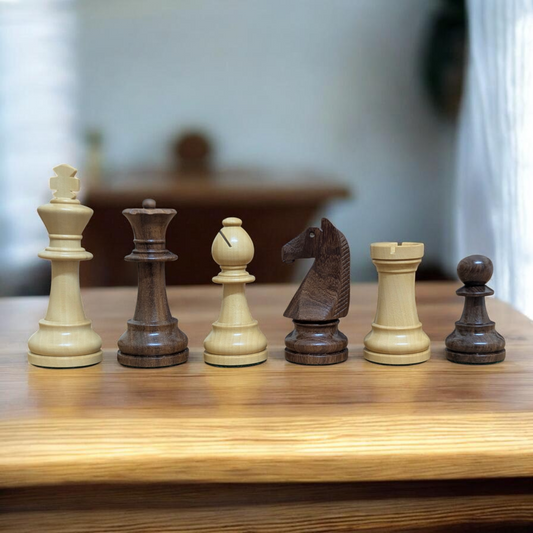Authentic 3.75 French Chavet Chess Pieces - Reproduced – Handcrafted Tournament Heritage - Made of Rosewood and Boxwood
