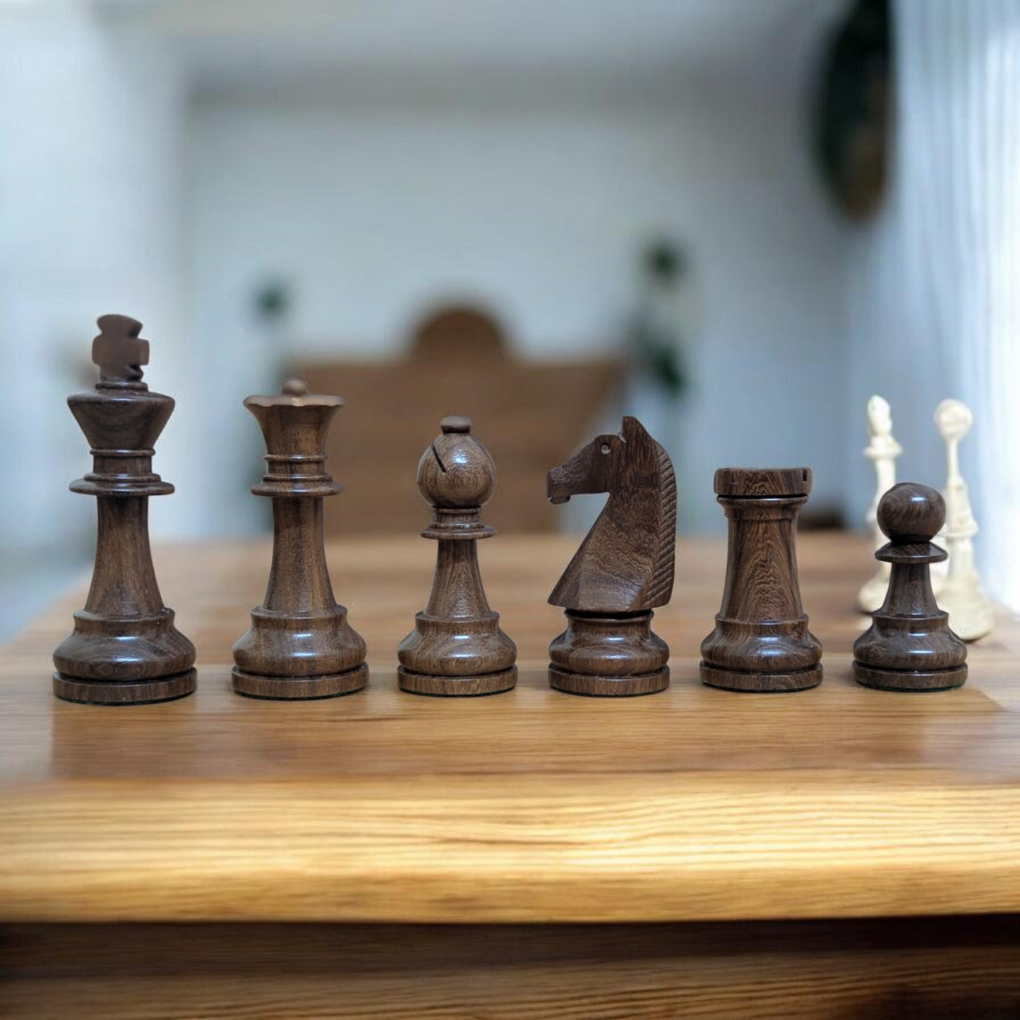 Authentic 3.75 French Chavet Chess Pieces - Reproduced – Handcrafted Tournament Heritage - Made of Rosewood and Boxwood