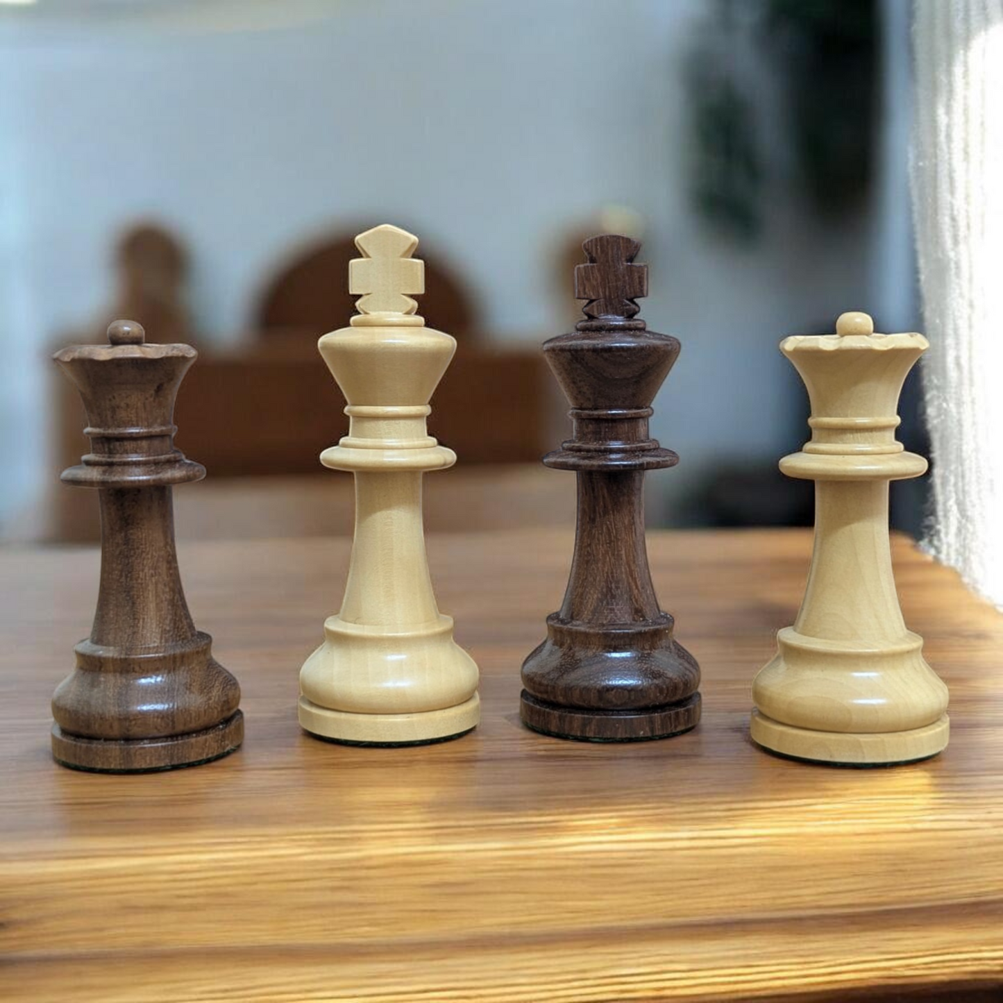 Authentic 3.75 French Chavet Chess Pieces - Reproduced – Handcrafted Tournament Heritage - Made of Rosewood and Boxwood