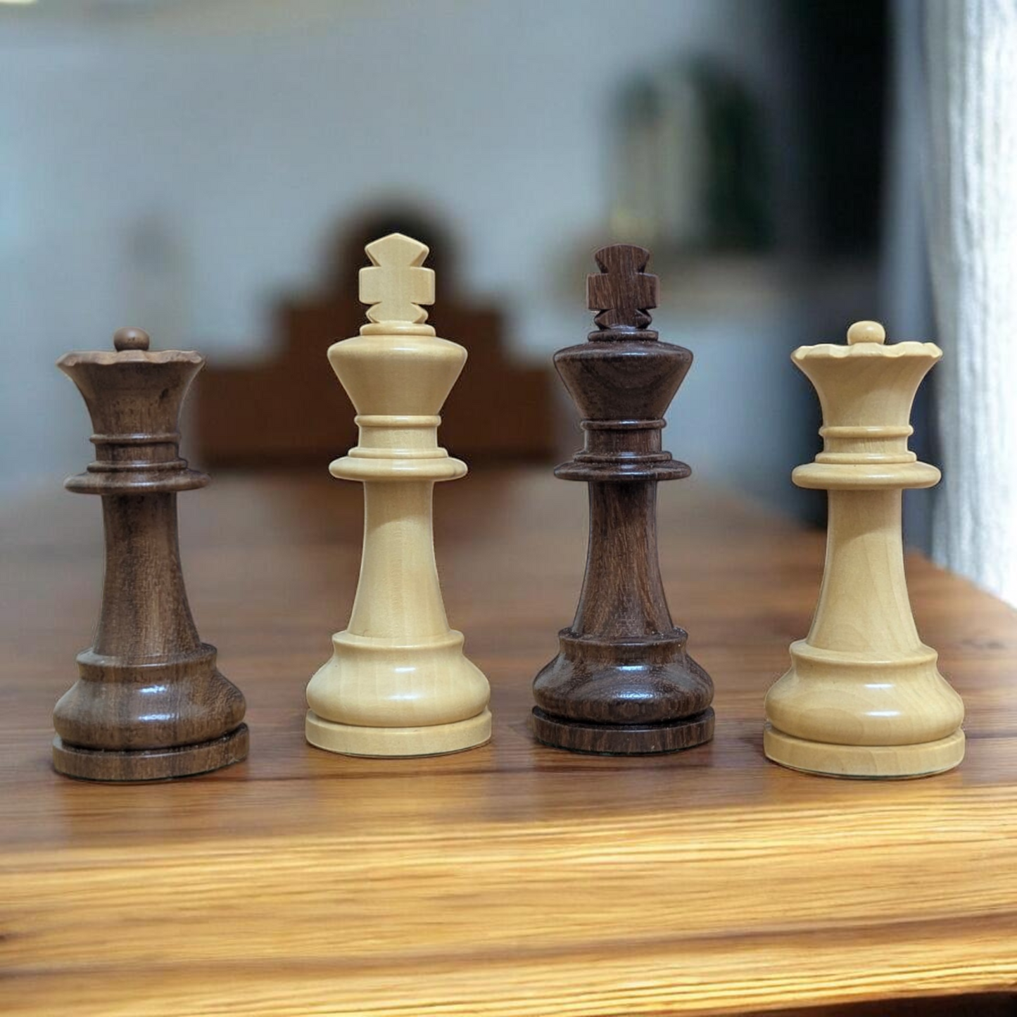 Authentic 3.75 French Chavet Chess Pieces - Reproduced – Handcrafted Tournament Heritage - Made of Rosewood and Boxwood