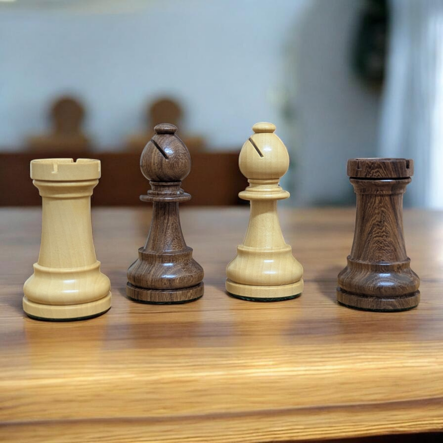 Authentic 3.75 French Chavet Chess Pieces - Reproduced – Handcrafted Tournament Heritage - Made of Rosewood and Boxwood