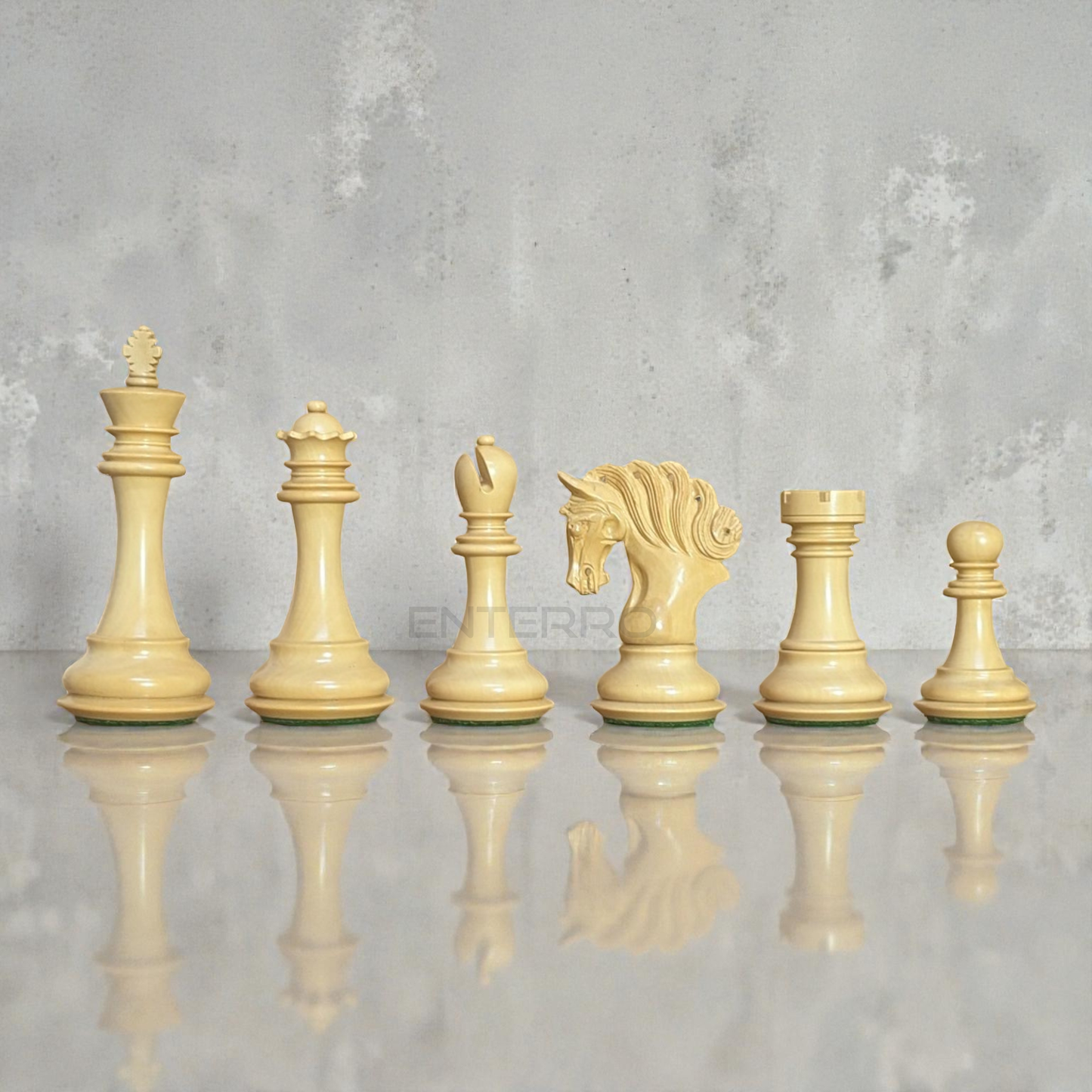 4.6" Pegasus Series Staunton Wooden Chess Pieces - Made of Red Bud Rosewood and Boxwood