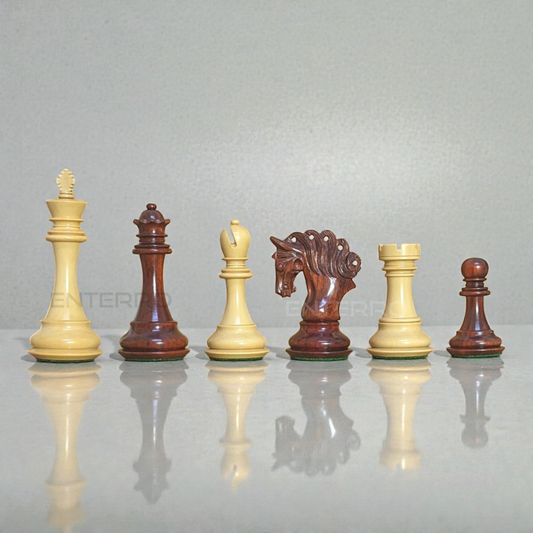 4.6" Pegasus Series Staunton Wooden Chess Pieces - Made of Red Bud Rosewood and Boxwood