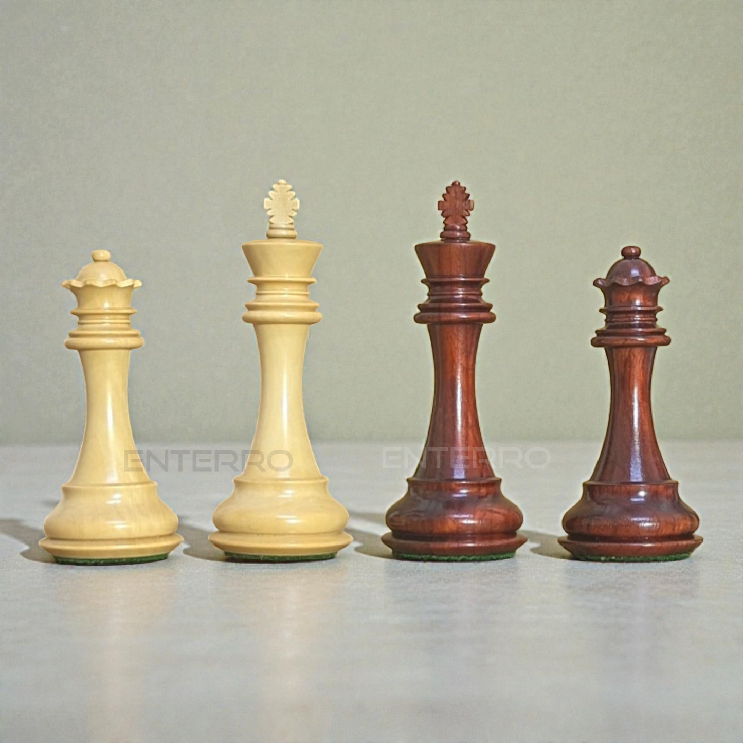 4.6" Pegasus Series Staunton Wooden Chess Pieces - Made of Red Bud Rosewood and Boxwood