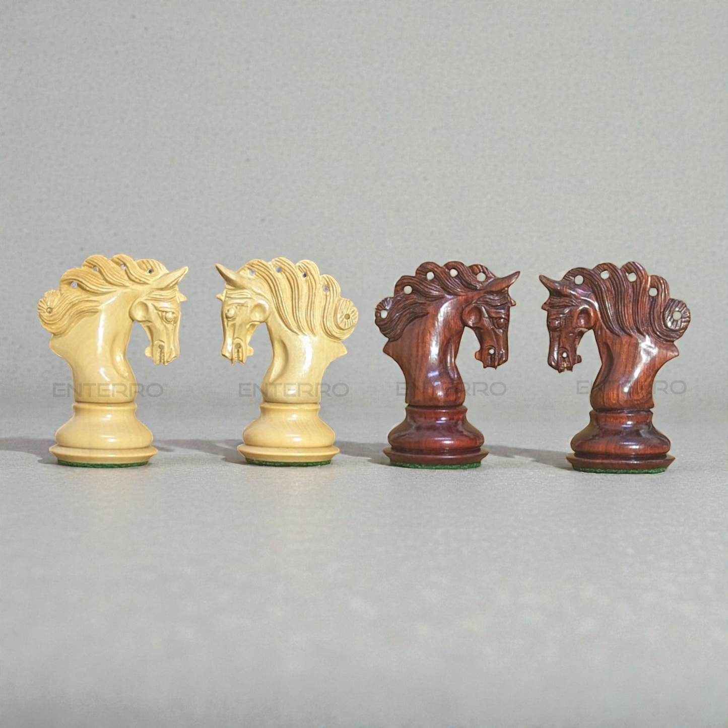 4.6" Pegasus Series Staunton Wooden Chess Pieces - Made of Red Bud Rosewood and Boxwood
