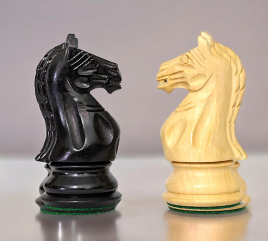 4.2" Fierce Knight Series Ebonized - Wooden Chess Pieces - Premium Handcrafted