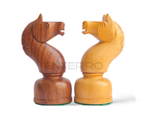 Afbeelding in Gallery-weergave laden, 4&quot; Reproduced 1952 Soviet Series Wooden Chess Pieces - Fat Base - Made of Acacia and Boxwood