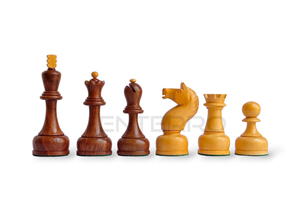 4" Reproduced 1952 Soviet Series Wooden Chess Pieces - Fat Base - Made of Acacia and Boxwood