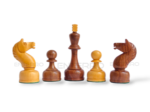 4" Reproduced 1952 Soviet Series Wooden Chess Pieces - Fat Base - Made of Acacia and Boxwood