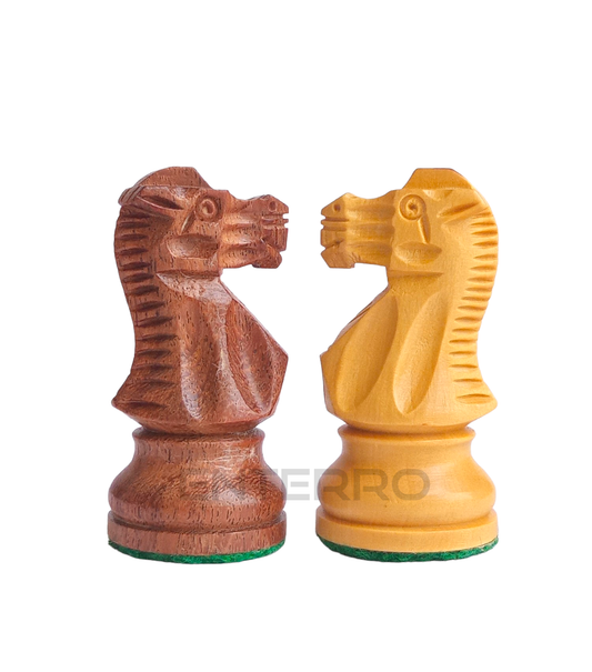 3" Staunton German Knight CLASSIC Wooden Chess Pieces - Made of Acacia Wood and Boxwood