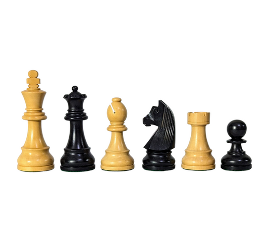 3.75" German Knight Staunton Standard - EBONIZED Series - Wooden Chess Pieces