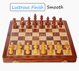 ENTERRO™ Wooden Foldable Magnetic Chess Board Set - 16 x 16 inch - King Size 3" high - Premium Handcrafted - Folding & Travel Friendly Chess