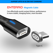 Laden Sie das Bild in den Galerie-Viewer, ENTERRO Magnetic Cable 5A 25W Fast Charging - Data Transfer - Nylon Braided - USB Charging Cable - 1m (Type-C + Type-C)