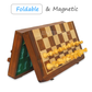 ENTERRO™ Wooden Foldable Magnetic Chess Board Set - 16 x 16 inch - King Size 3" high - Premium Handcrafted - Folding & Travel Friendly Chess