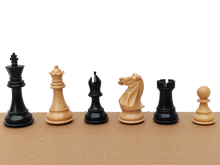 Load image into Gallery viewer, 17&quot; Borderless Chess Set - Square 55 mm - Pure Ebony and Maple wood || Classic Staunton Chess Pieces made of Pure Ebony and Boxwood - King Size 3.9&quot; - Elegant Chess Set
