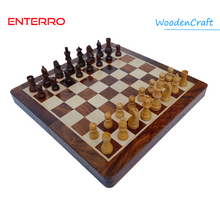 Laden Sie das Bild in den Galerie-Viewer, ENTERRO™ Wooden Magnetic Chess Board Set - 12 x 12 inch - Folding &amp; Travel Friendly Chess - FREE Pdf CHESS MANUAL - (CHECK OUR TRUST PILOT REVIEWS)