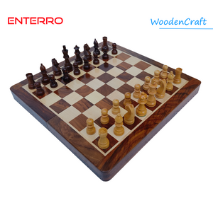 ENTERRO™ Wooden Magnetic Chess Board Set - 12 x 12 inch - Folding & Travel Friendly Chess - FREE Pdf CHESS MANUAL - (CHECK OUR TRUST PILOT REVIEWS)