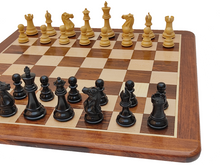 Laden Sie das Bild in den Galerie-Viewer, 21&quot; Golden Rosewood Wooden Chess Set - Square 55 mm - Golden Rosewood and Maple wood || Classic Staunton Chess Pieces made of Pure Ebony and Boxwood - King Size 3.9&quot;