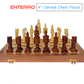 Wooden Chess Board Set - 14" x 14" NON-MAGNETIC - Royal Carved Chess Pieces King 4" - Wooden Chess Board