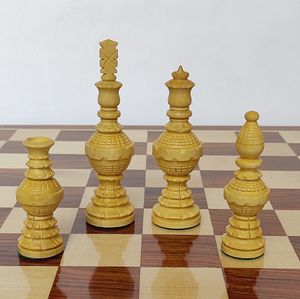 5" Globe Wooden Chess Pieces - Made of Rosewood and Boxwood (Without Chess Board)
