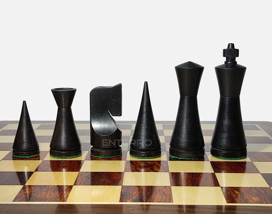 Wooden Chess Pieces 3.5 inch - Connical Series - Ebonised Chess Pieces (Without Chess Board) (3.5" Conical Ebonised)