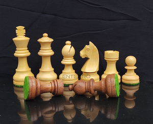 Wooden Chess Pieces 3.25 inch - Professional Staunton Set - Made of Acacia Wood and Boxwood - Tournament Chess Pieces (Without Chess Board) (3.25