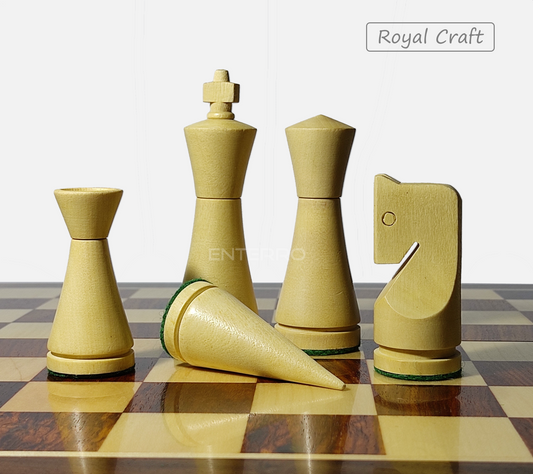 Wooden Chess Pieces 3.5 inch - Connical Series - Ebonised Chess Pieces (Without Chess Board) (3.5" Conical Ebonised)